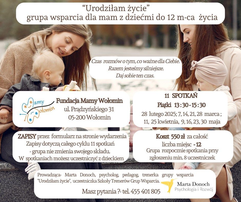 Grupa wsparcia i rozwoju dla mam z dzie\u0107mi do 12 m-ca \u017cycia