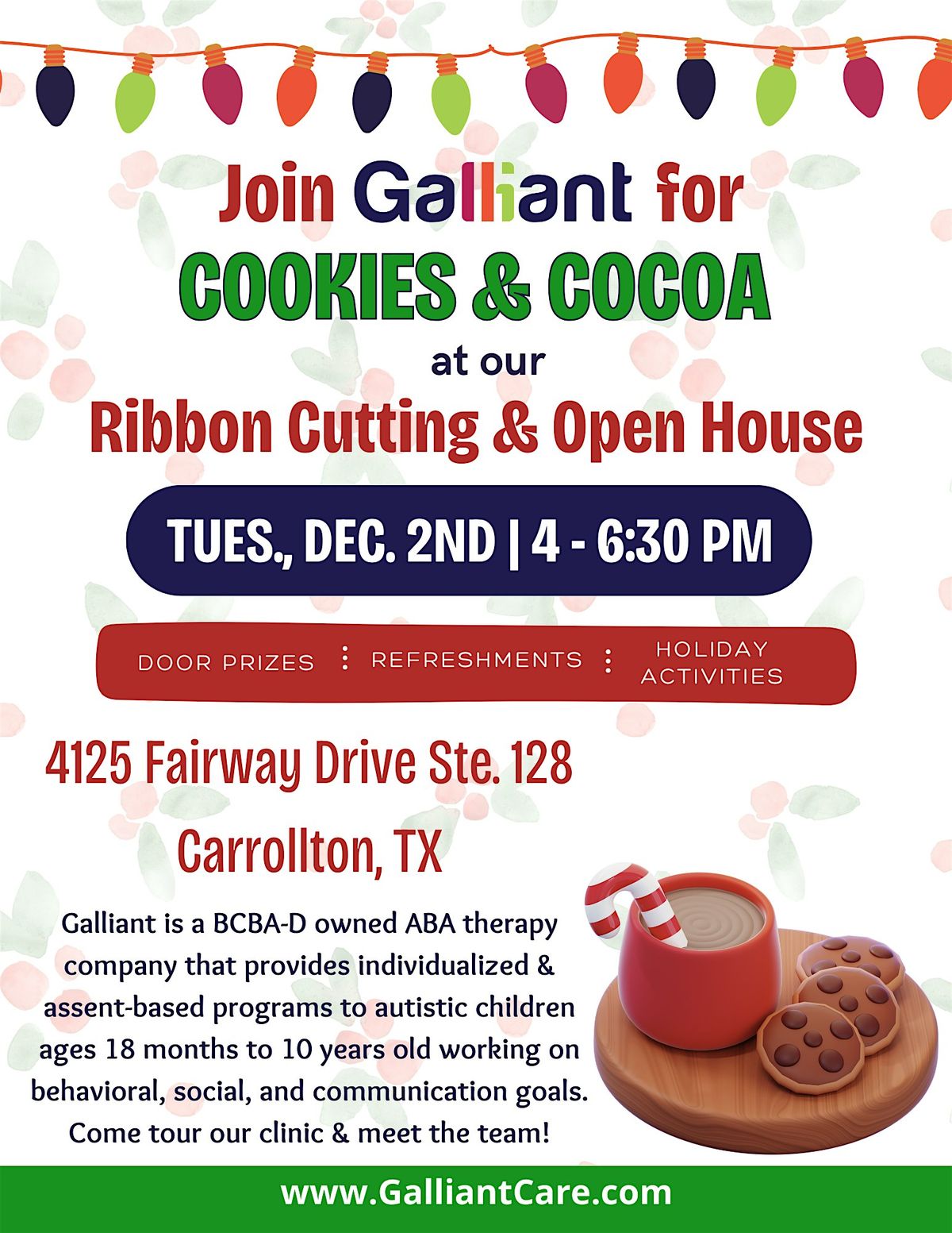Sensory Friendly Holiday Open House at Galliant Autism Care