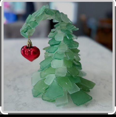 Grinchy Sea Glass Tree