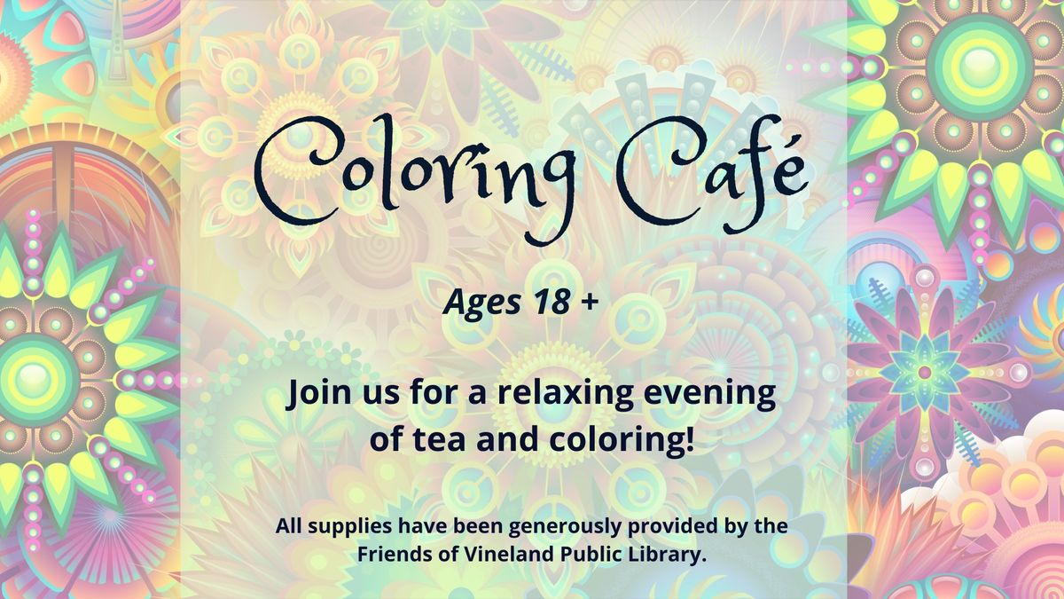 Afternoon Coloring Caf\u00e9 for Adults