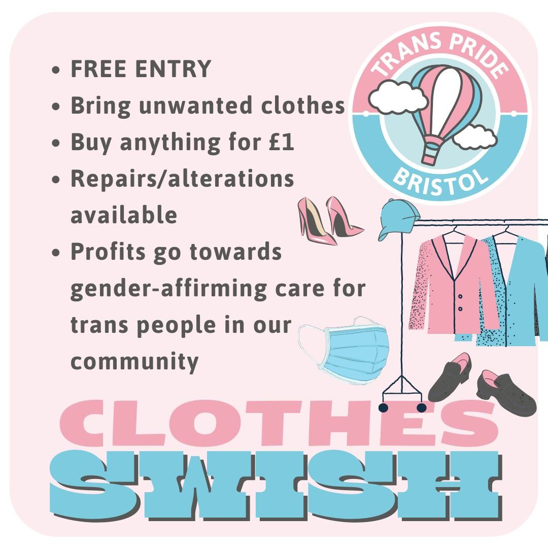 Clothes swish - Trans Pride Bristol edition