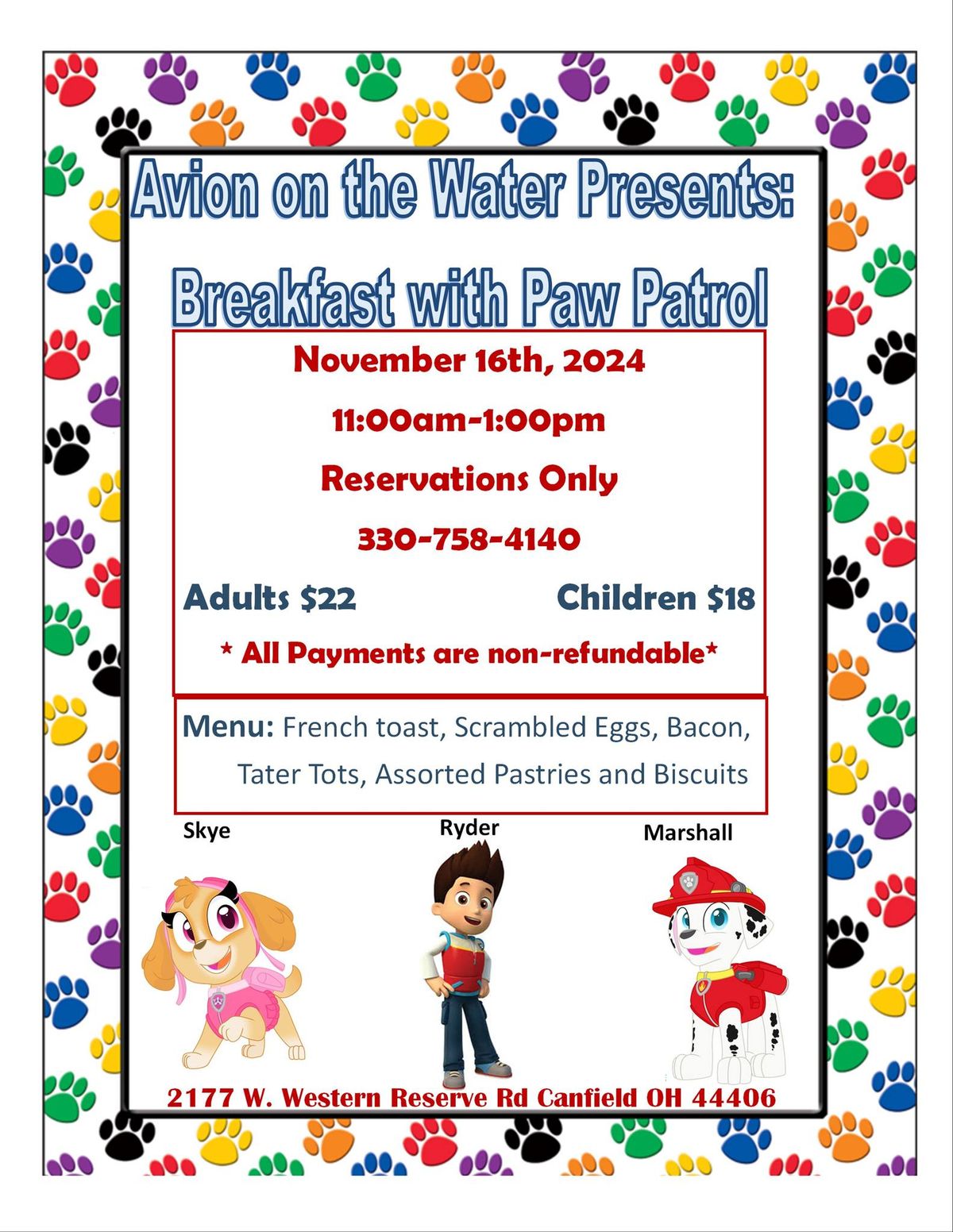 Breakfast with Paw Patrol