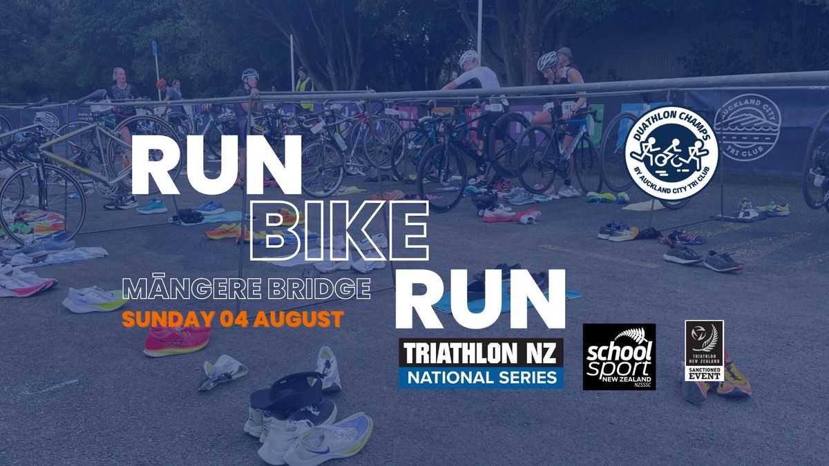 Auckland Duathlon Championships. Host to Triathlon NZ Sprint, Para & NZ School Duathlon Champs