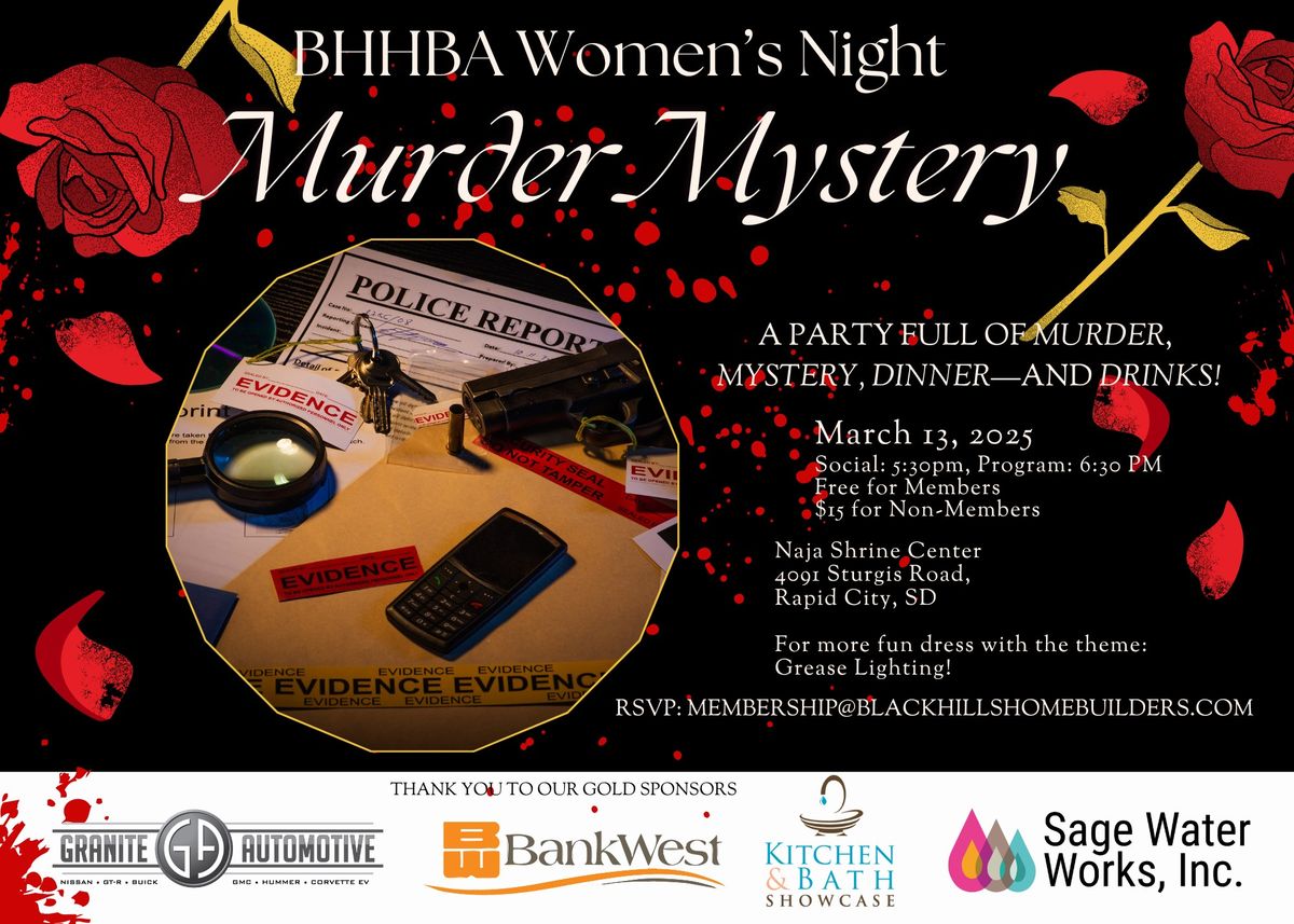 BHHBA Women's Night- A Murder Mystery