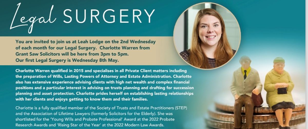 Leah Lodge Legal Surgery with Grant Saw