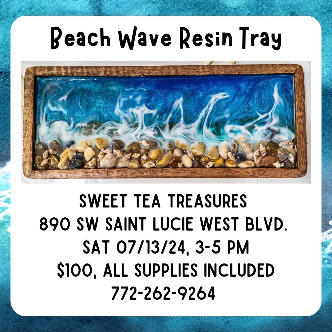 Beach Wave Resin Tray