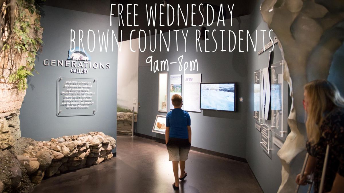 Explorer Wednesday: Free Wednesday for Brown County Residents