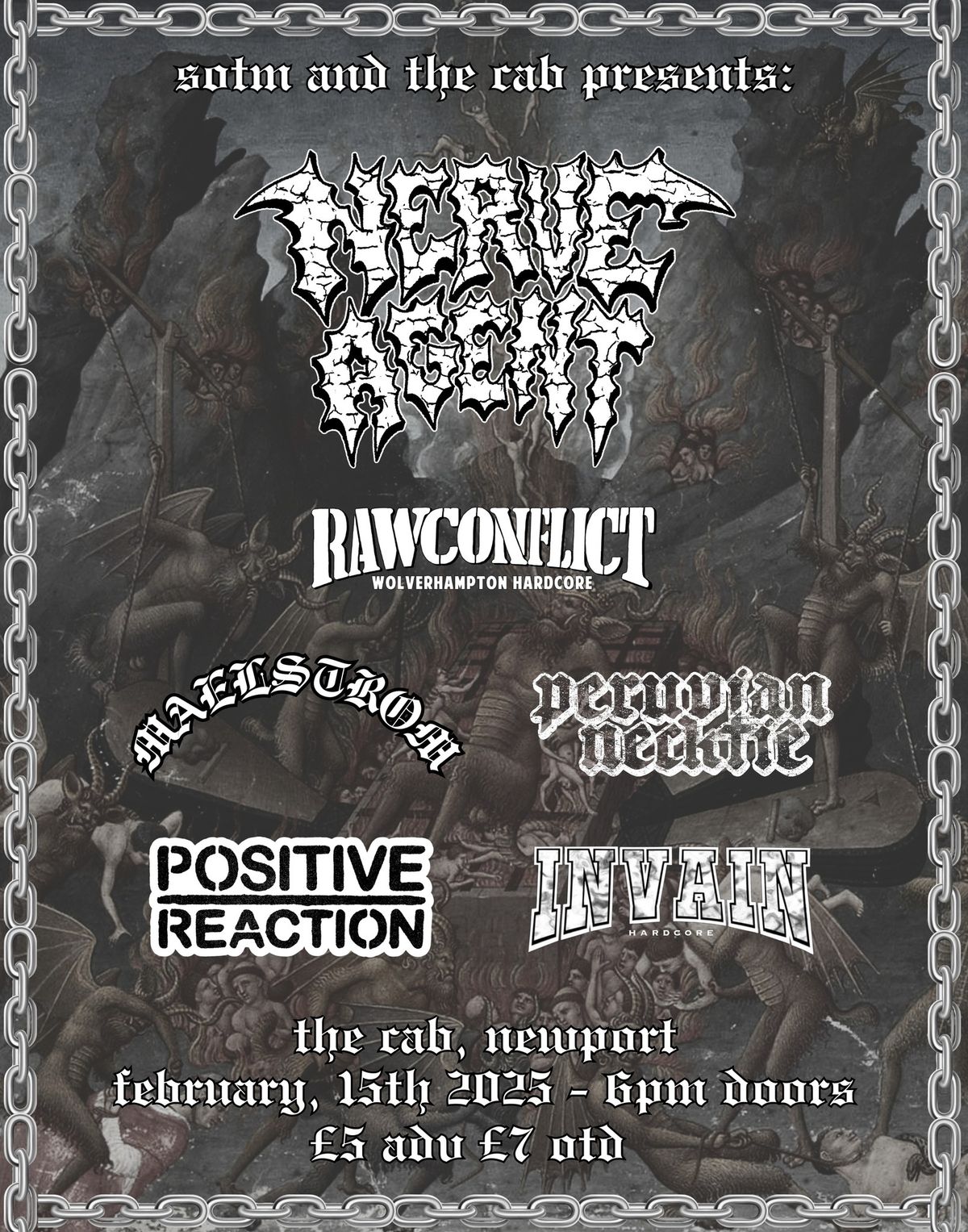 Nerve Agent, Raw Conflict, Maelstrom & More - The Cab, Newport - February 15th, 2025 