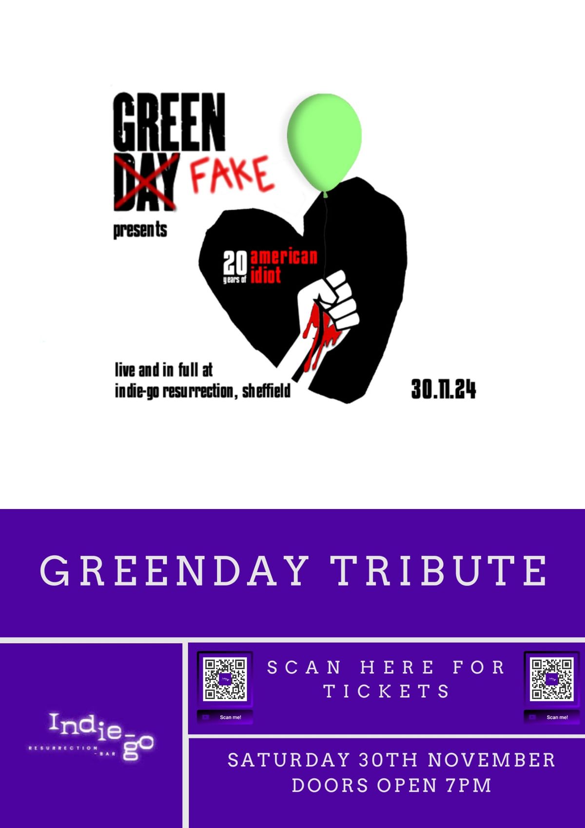 Indie-Go presents, GREENFAKE! A tribute to Greenday.