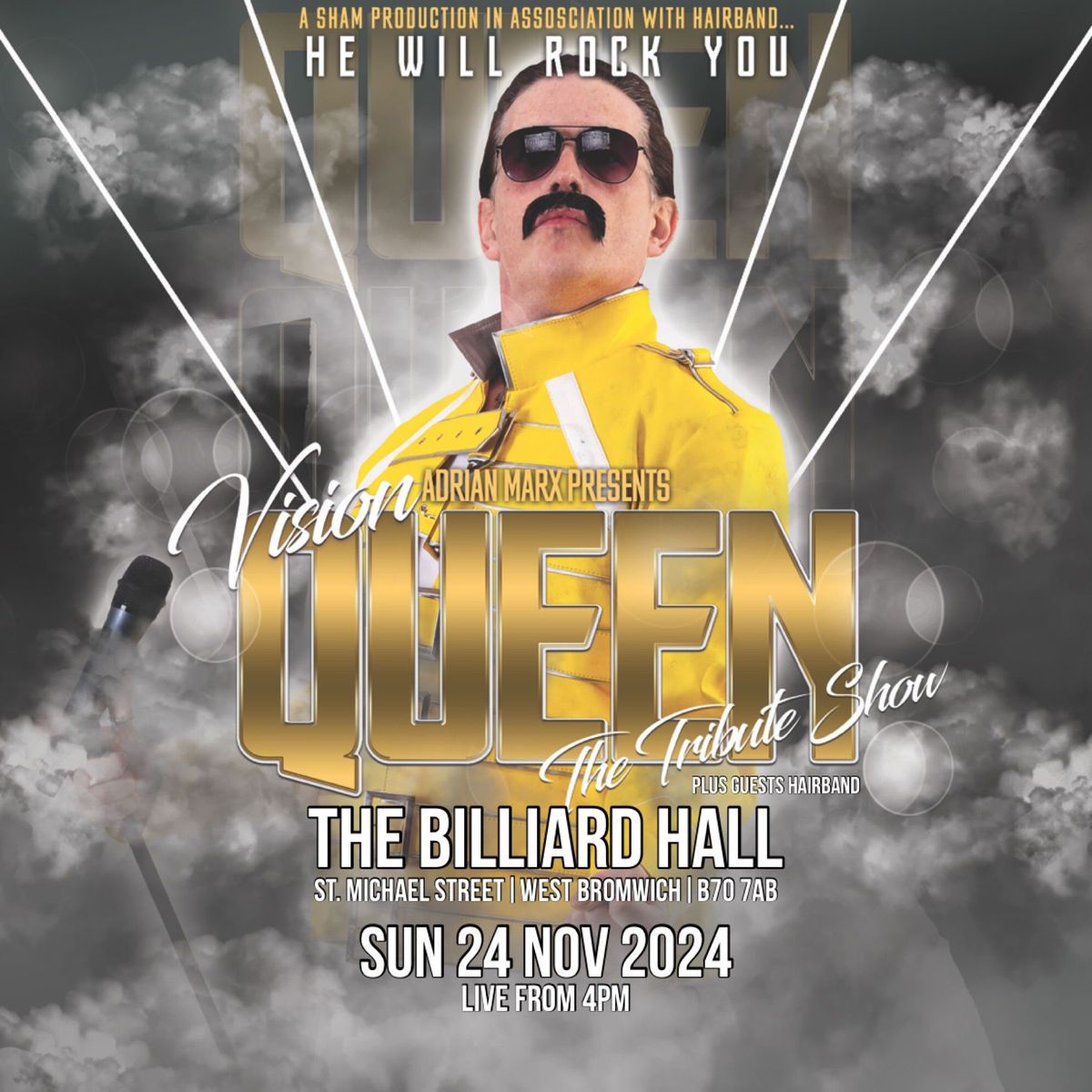 Vision Queen Tribute Solo Show live at Billiard Hall, West Bromwich