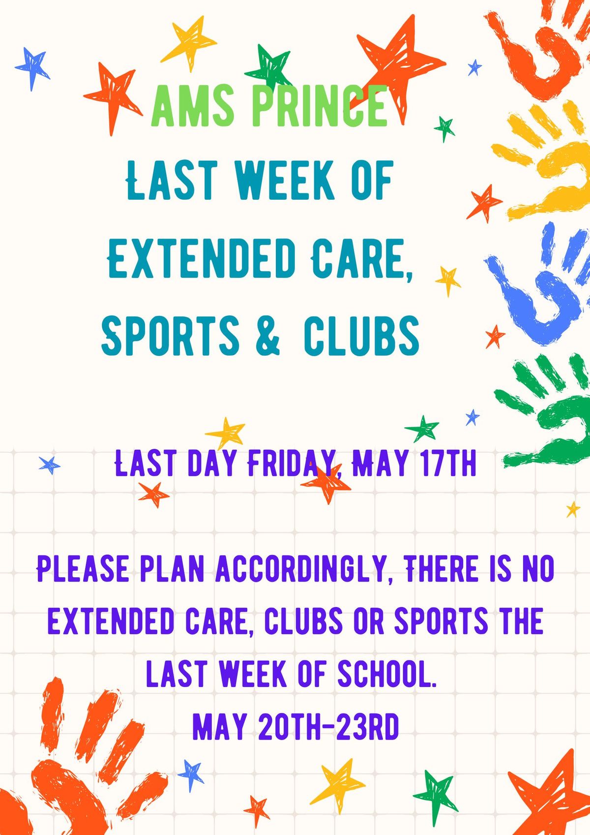 Last day of Extended Care, Clubs and Sports