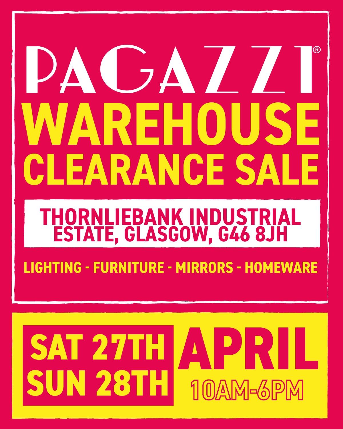 !PAGAZZI WAREHOUSE SALE - THIS WEEKEND !