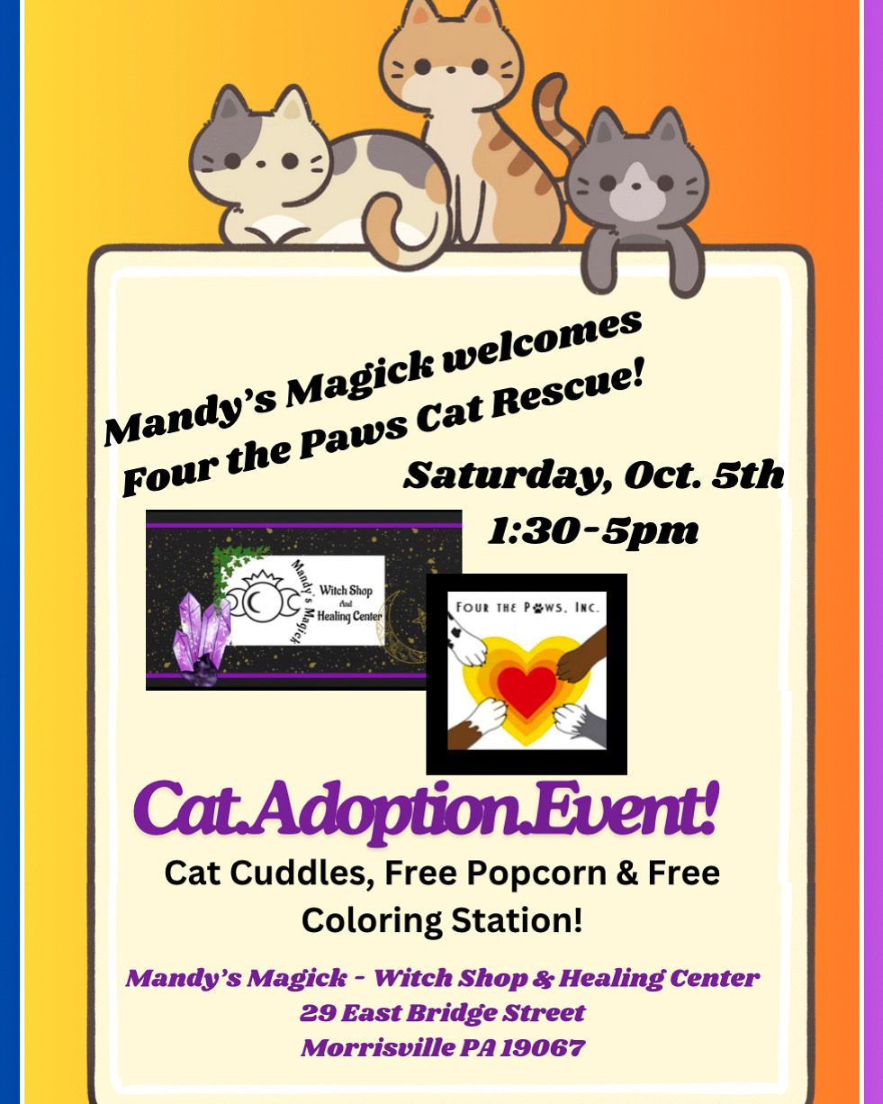 Mandy\u2019s Magick welcomes Four The Paws Cat Rescue - Cat Adoption Event! 