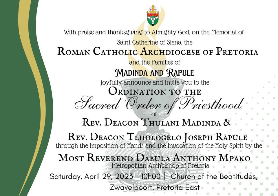 Ordination to the Sacred Order of Priesthood