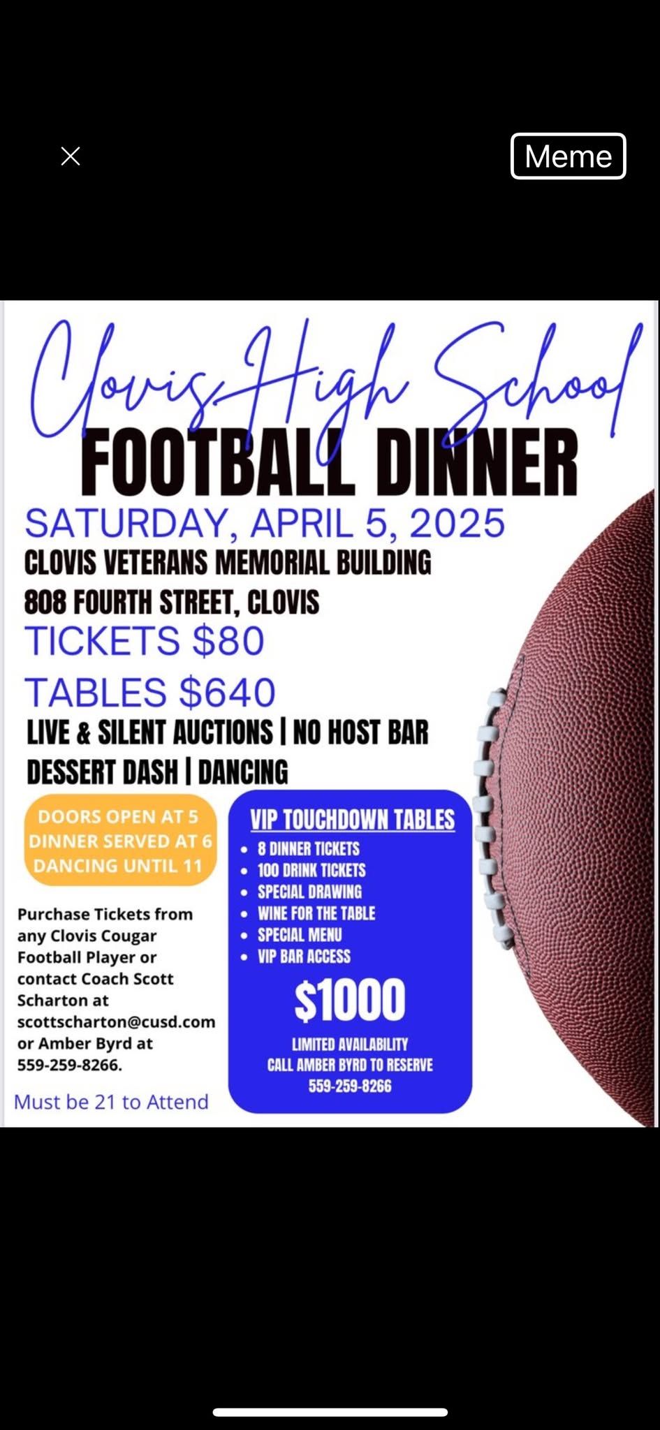 Clovis Cougars Football Dinner