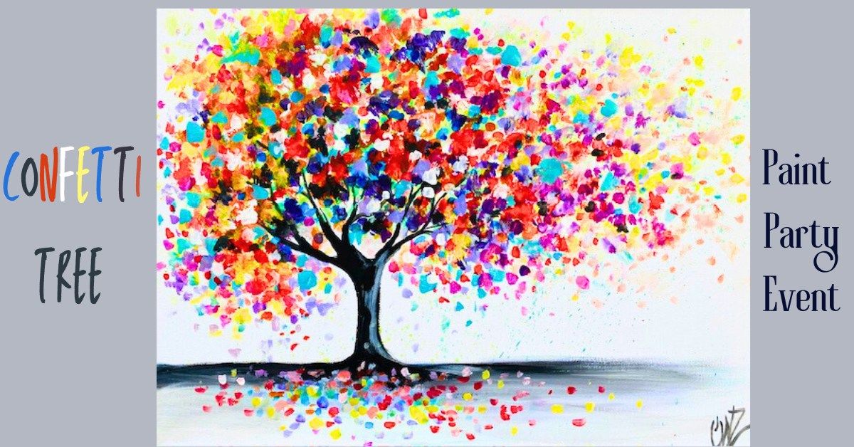Fun Paint, Sip & Relax Night 'Confetti Tree' at The White Horse, Swavesey