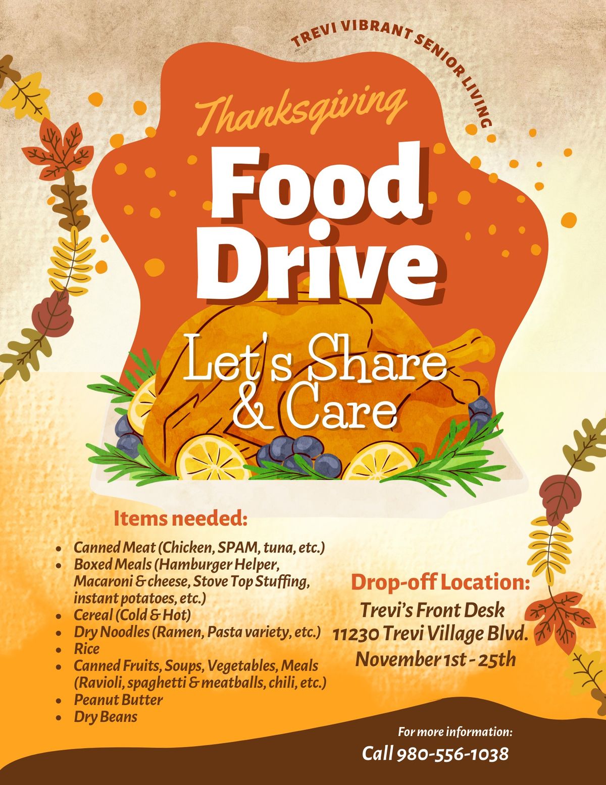 Trevi's Thanksgiving Food Drive