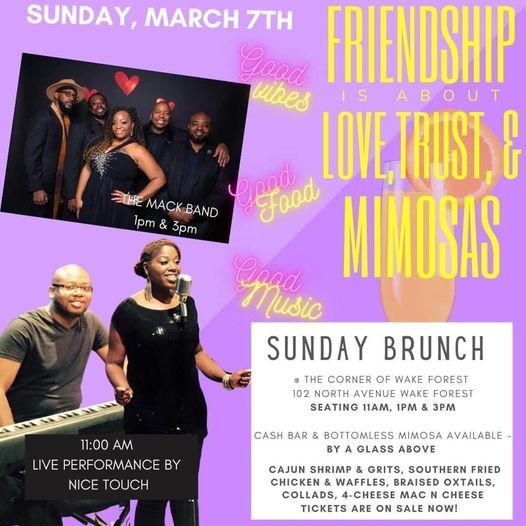 Sunday Brunch The Corner of Wake Forest, 102 North Ave, Wake Forest