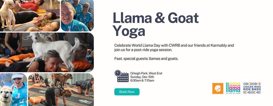 Llama & Goat Yoga - by CWRB and Karmably
