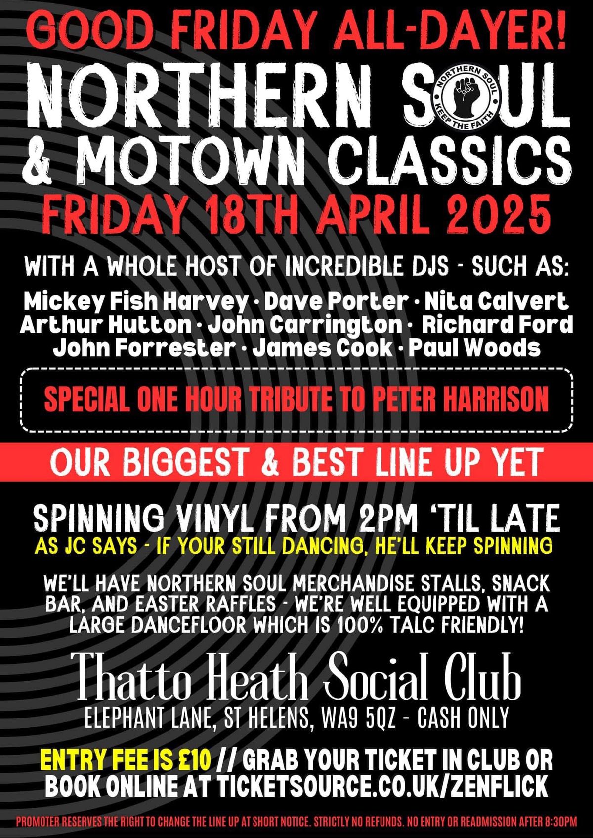 Northern Soul & Motown Classics - GOOD FRIDAY ALL DAYER!