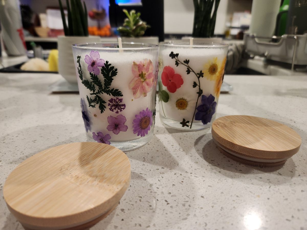 Pressed Flower Candles Craft Night