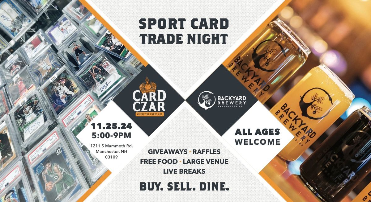 Card Czar + Backyard Brewery Trade Night - November 25