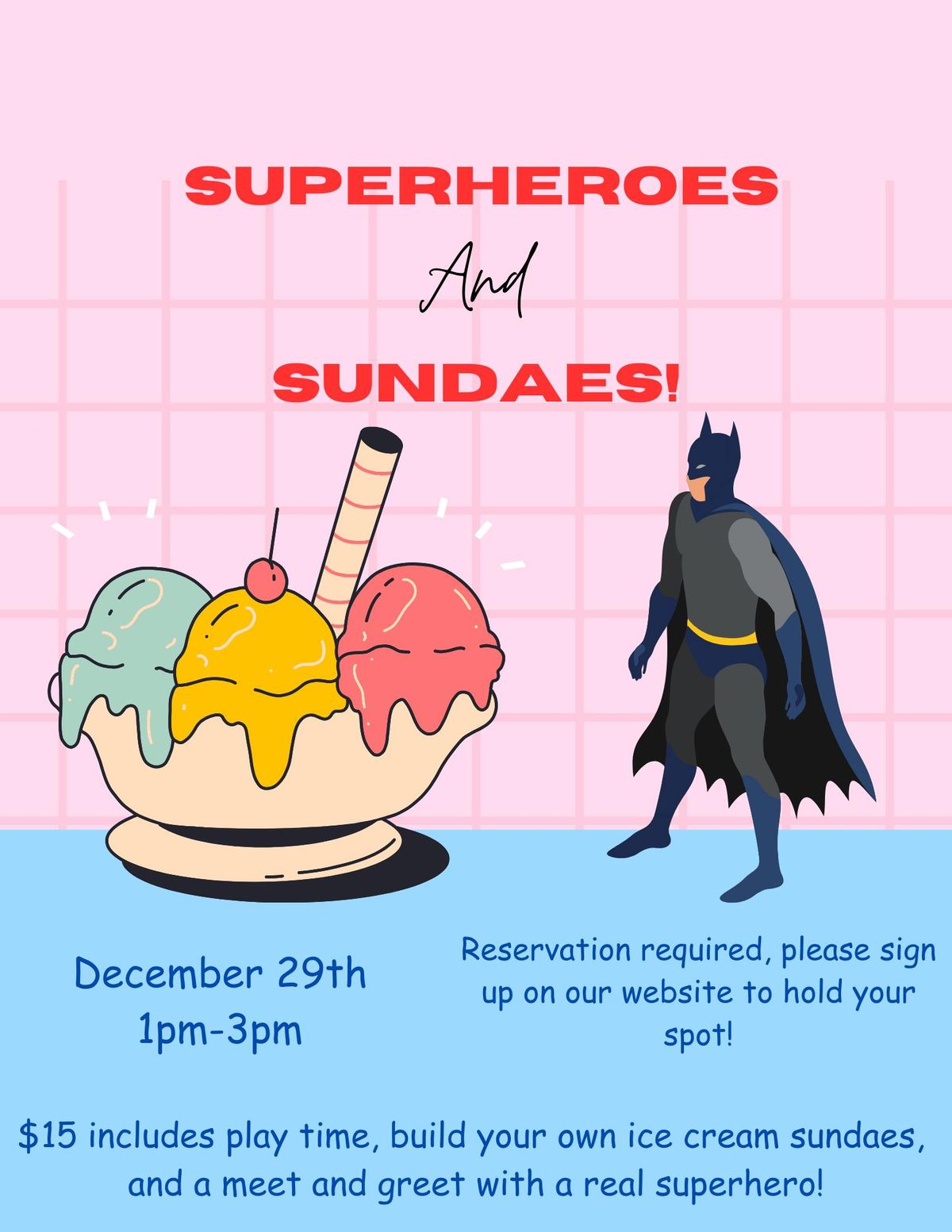 Superheroes and Sundaes at Let\u2019s Go Play!