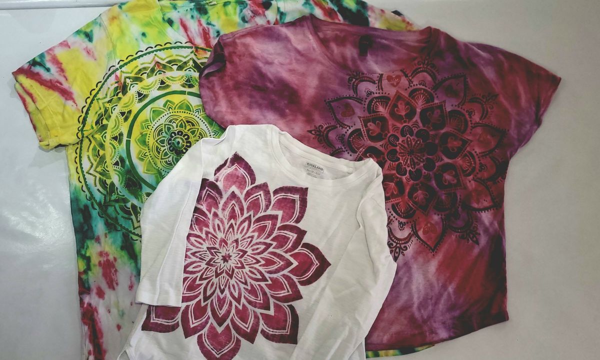 Tied Dyed & Mandala Stenciled T-Shirt Class