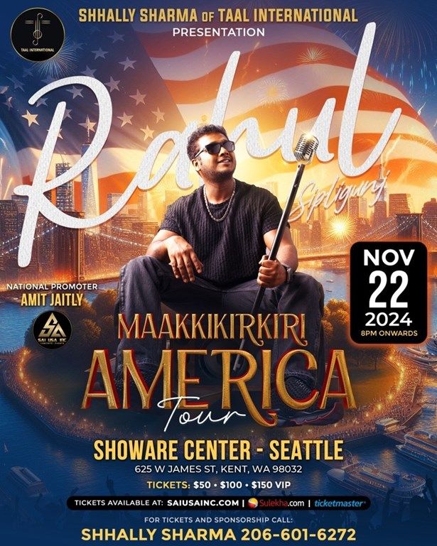 Maakkikirkiri America Tour with Rahul Sipligunj in Seattle