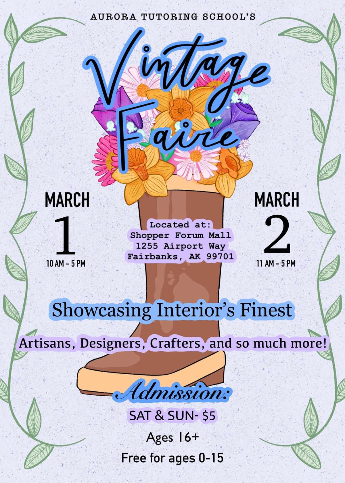 Vintage Faire March 1, 10-5 and March 2 11-5 