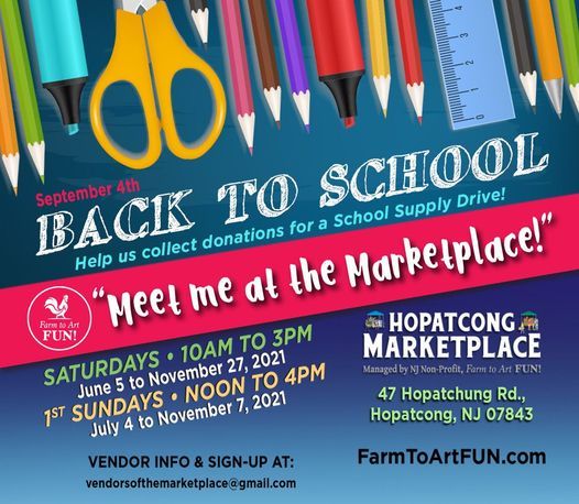 Hopatcong Marketplace Back To School Supply Drive Hopatcong Marketplace 4 September 21 Hopatcong Marketplace Back To School Supply Drive Hopatcong Marketplace 4 September 21