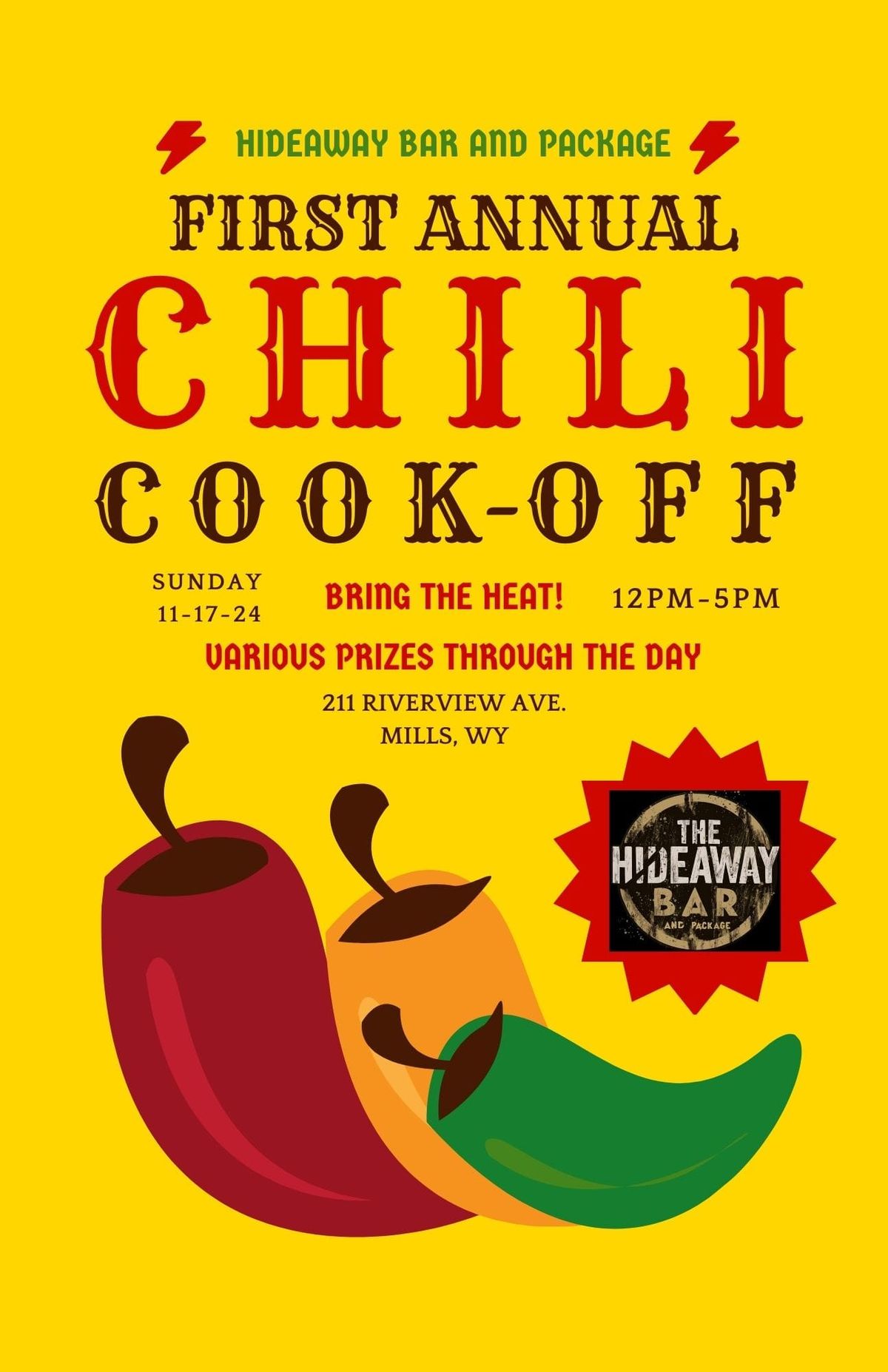 Chili Cook-Off at The Hideaway 