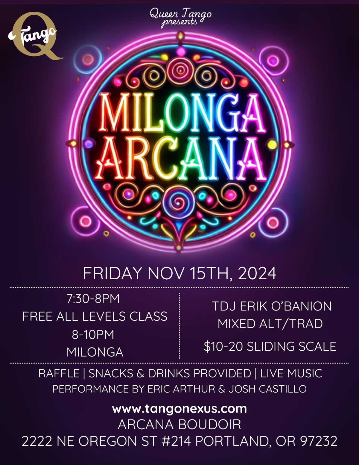 Milonga Arcana - PDX Queer Tango Milonga