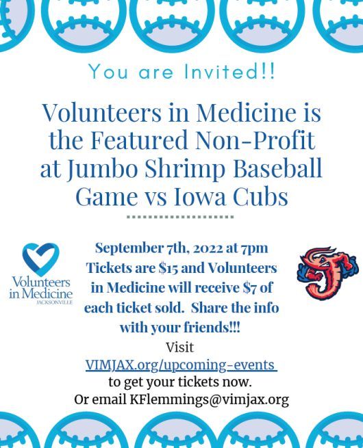 Volunteers in Medicine at the Jumbo Shrimp Game VS Iowa Cubs