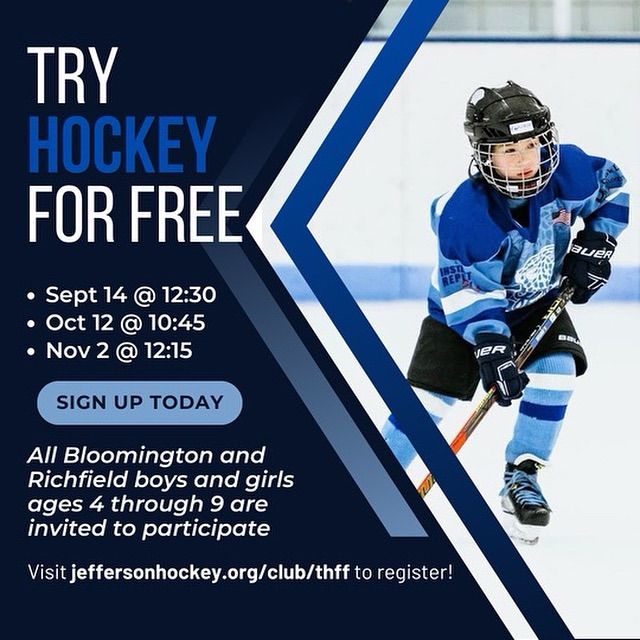 Girls & Boys\u2026Try Hockey for Free!! \ud83c\udfd2