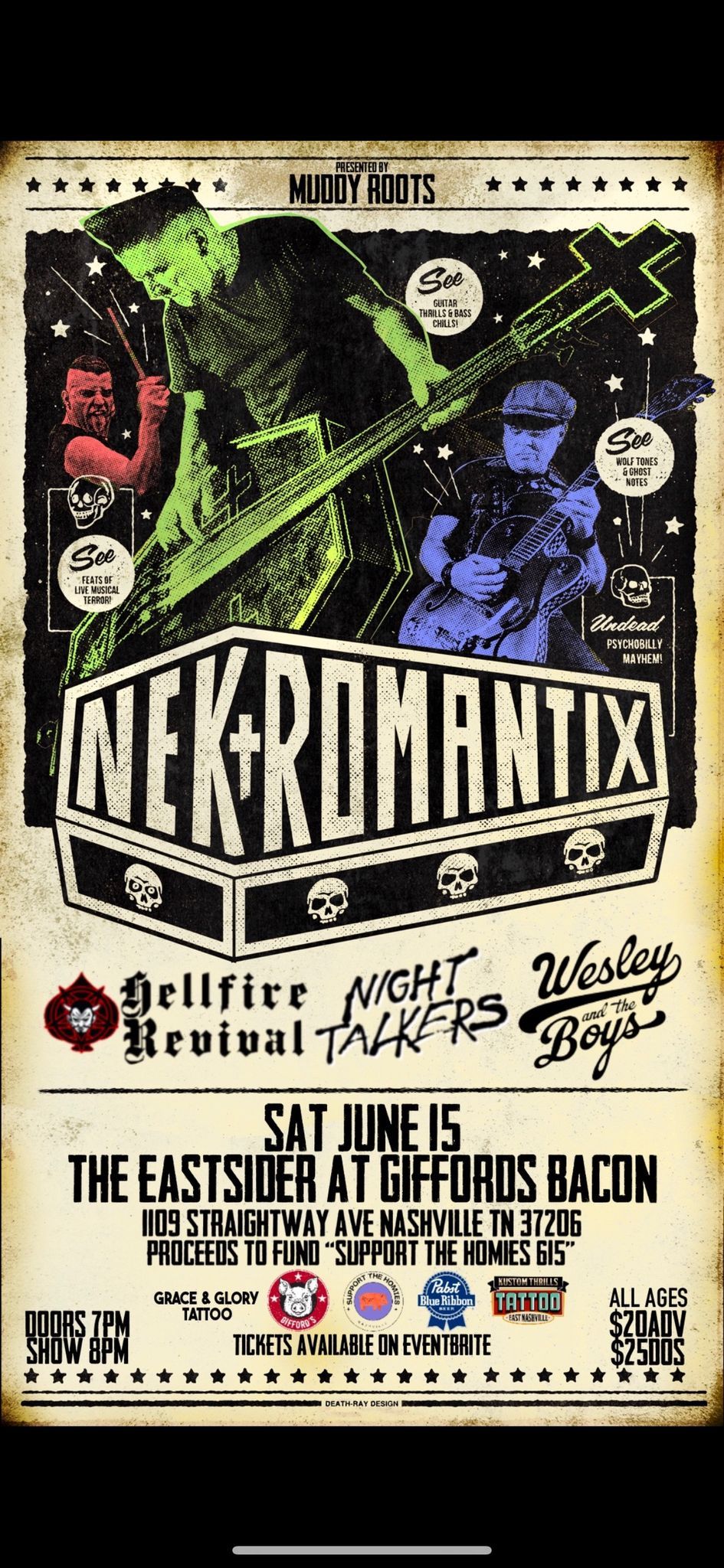 MUDDY ROOTS PRESENTS: Nekromantix at Giffords Bacon(now The Eastsider) 