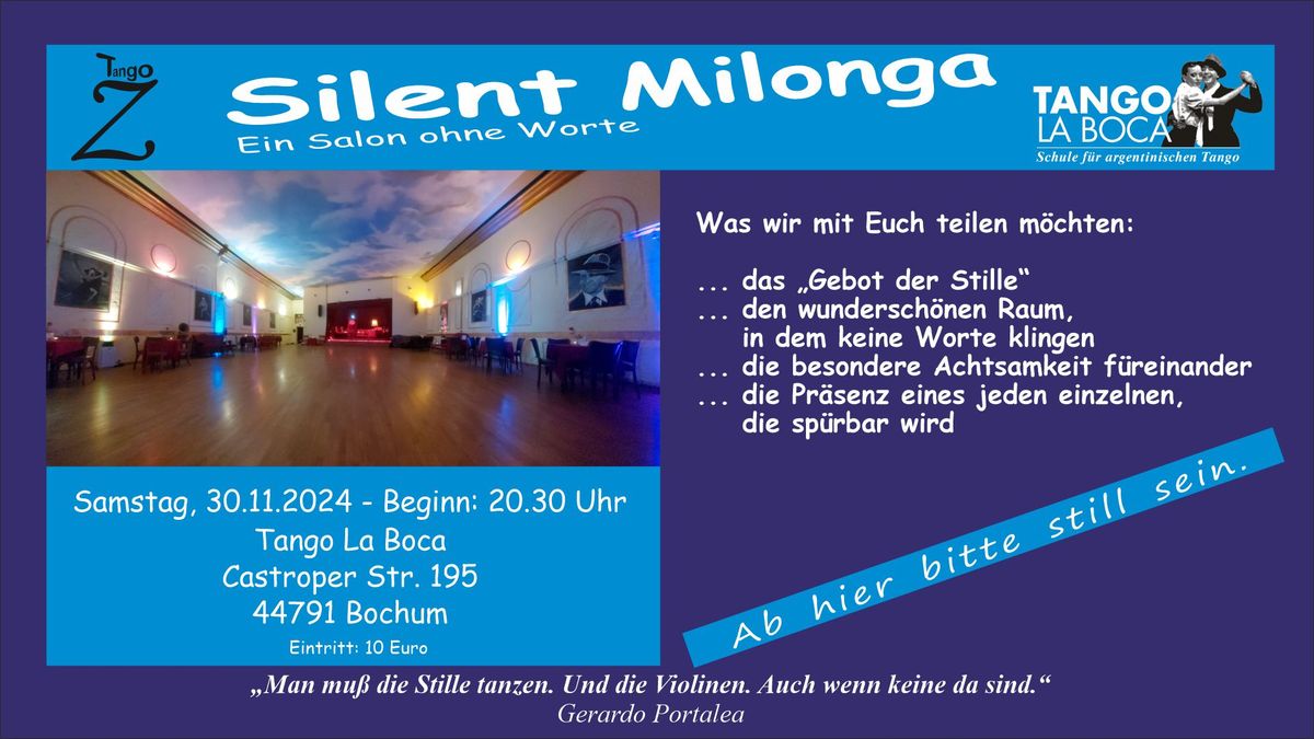 Silent-Milonga - Der Tango-Salon ohne Worte