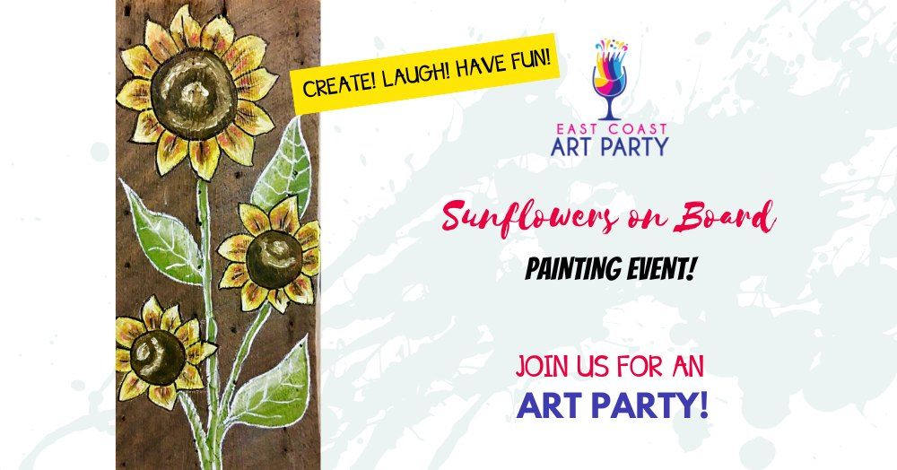 Art Party 0605 - Sunflower on Board - Art Party Studio, Charlottetown