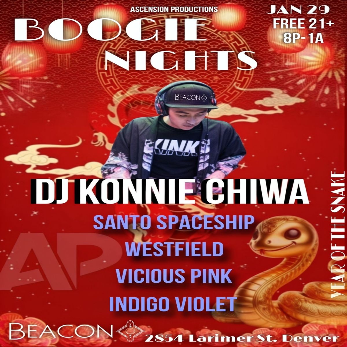 BOOGIE NIGHTS @ BEACON FEATURING DJ KONNIE CHIWA and more