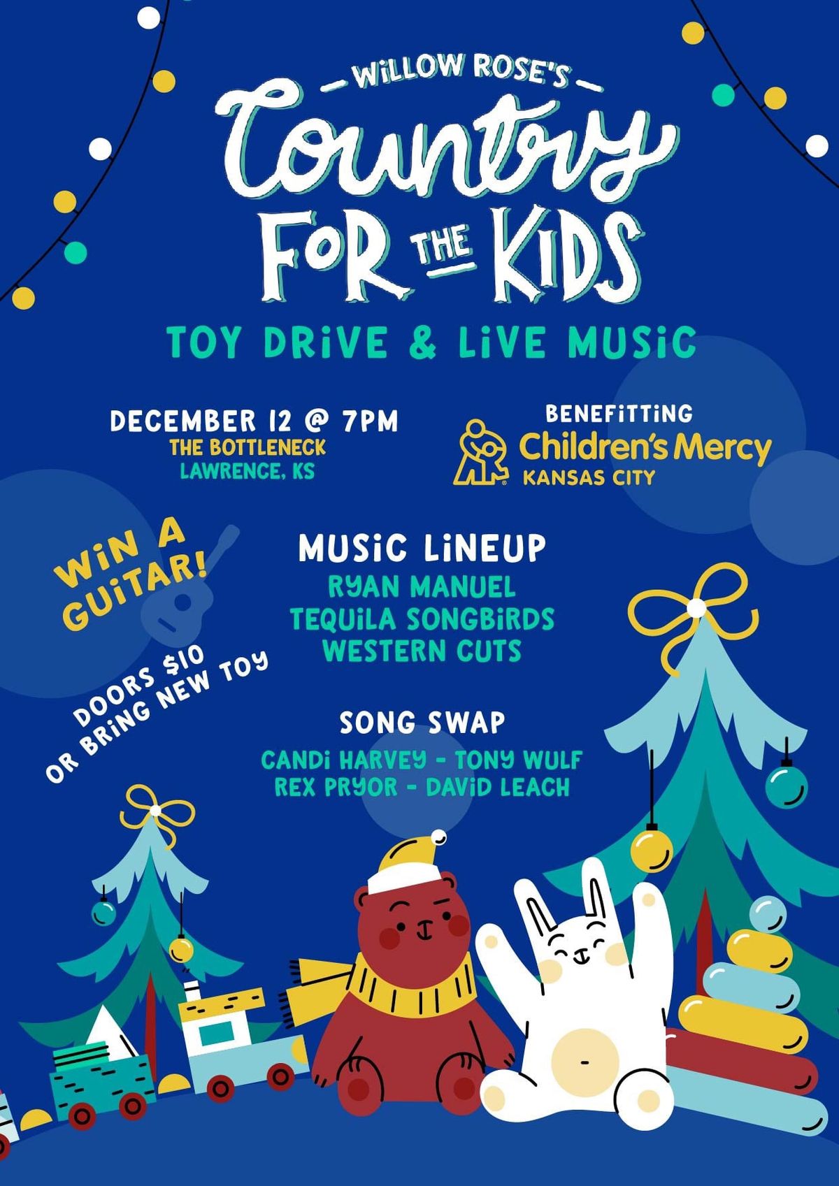 Willow Rose\u2019s Country for the Kid\u2019s Toy Drive at the Bottleneck! 