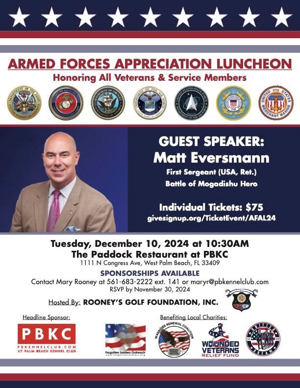 Armed Forces Appreciation Luncheon benefitting FSO & WVRF