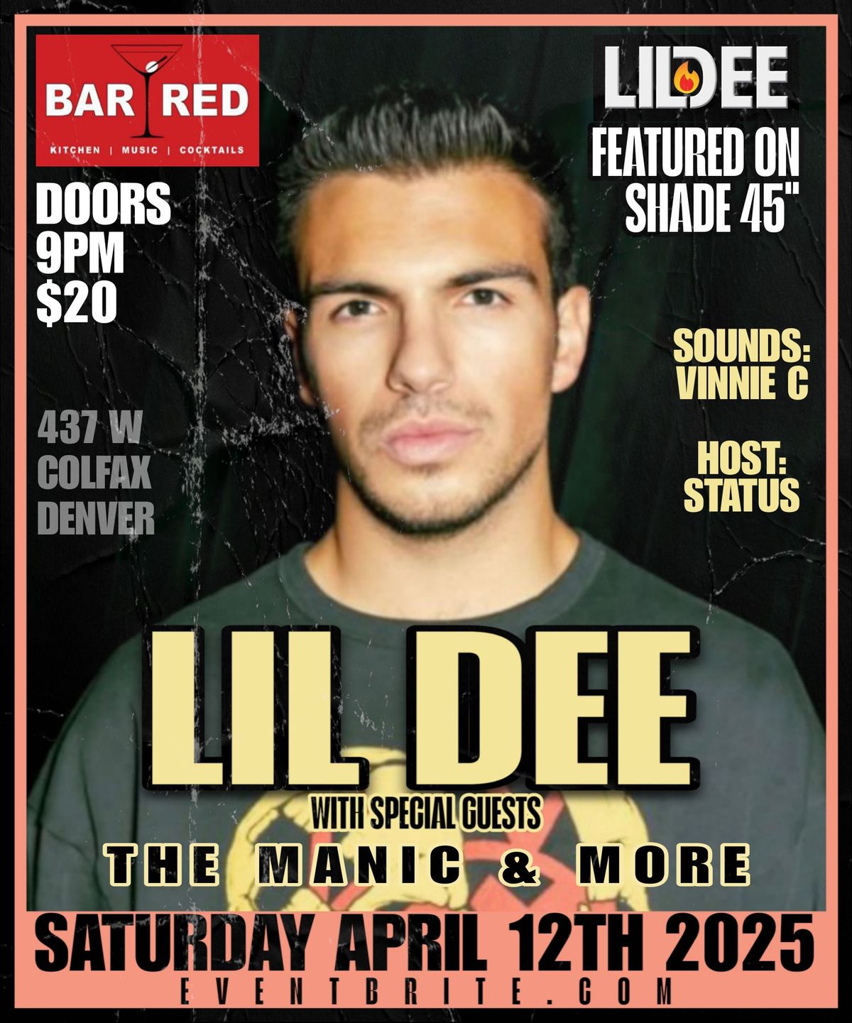 "LIL DEE" LIVE AT BAR RED W\/ MANIC AND MORE..