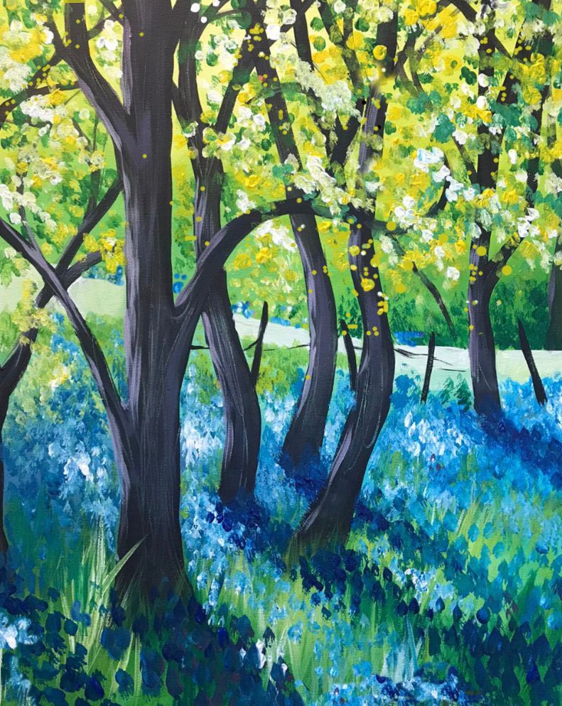 Join Brush Party with Sarah to create the gorgeous 'Bluebell Wood' in Iffley, Oxford