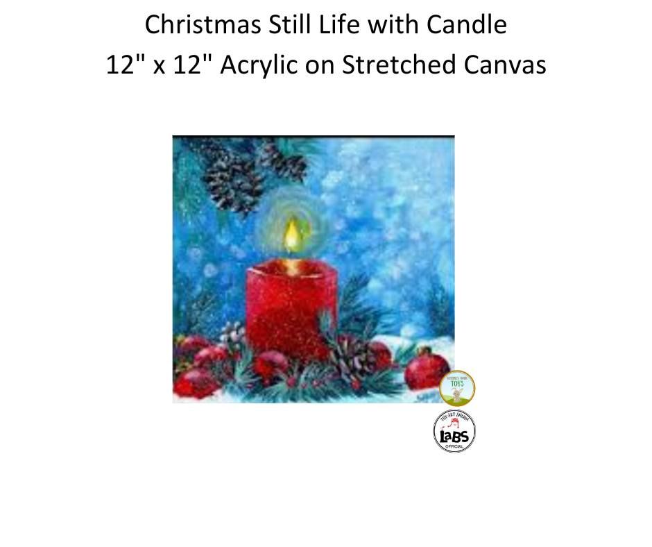 Christmas Still Life with Candle Sit and Paint at Nature's Nook