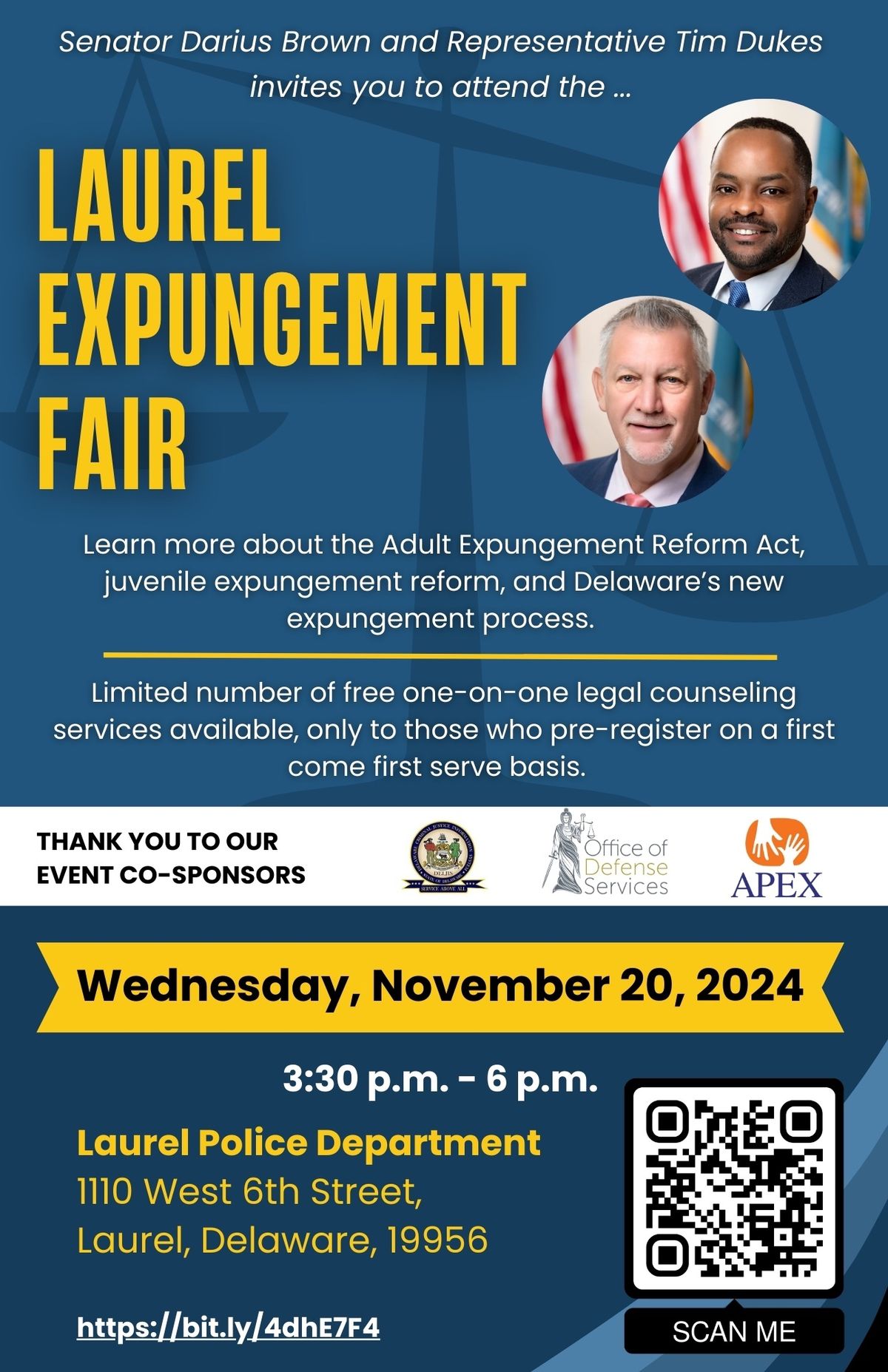 Join Tim for a Laurel Expungement Fair on November 20th