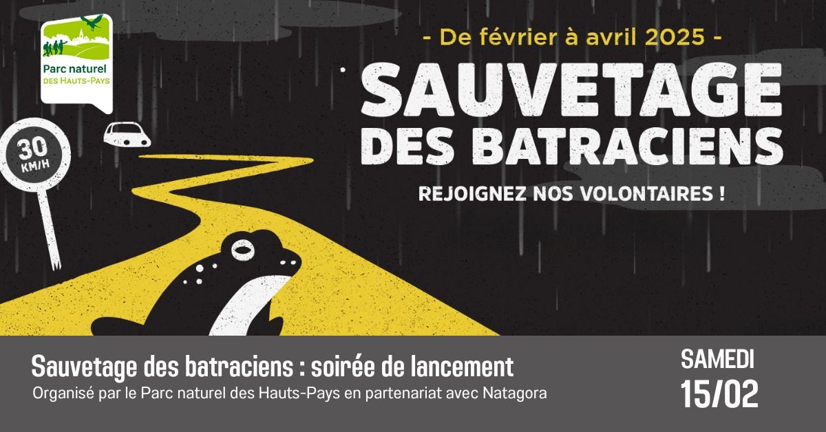 \ud83d\udc38 Sauvetage batraciens : soir\u00e9e de lancement      