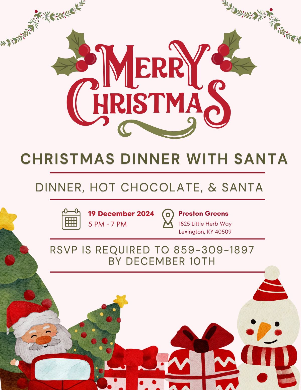 Christmas Dinner with Santa