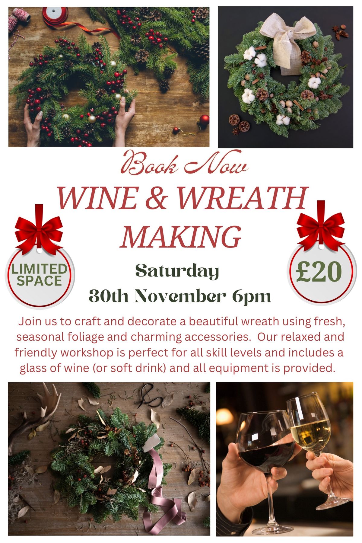 Wine and Wreath Making Workshop