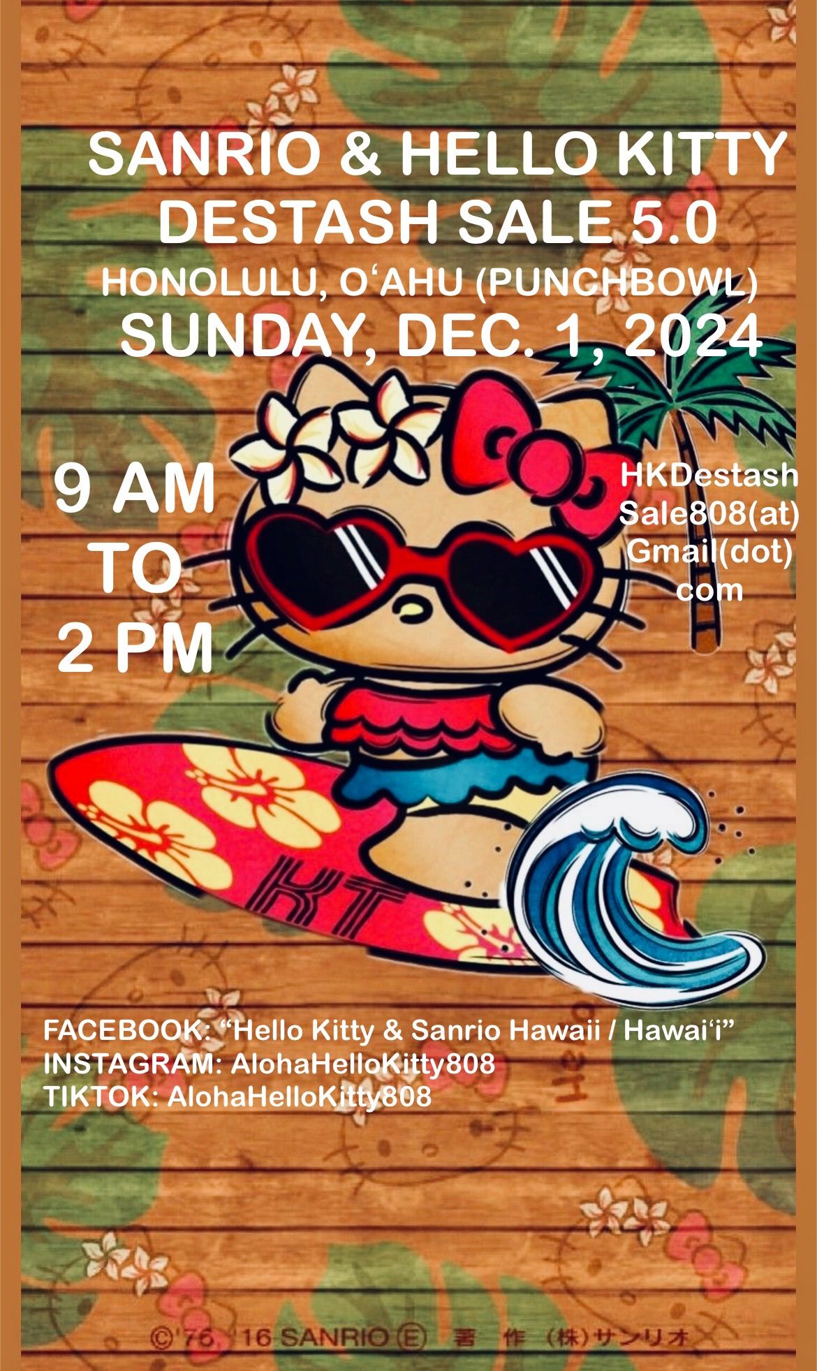 \ud83c\udf80 SANRIO & HELLO KITTY: DESTASH SALE 5.0 \ud83c\udf80 (SUNDAY, DEC. 1, 2024, 9 AM TO 2 PM)