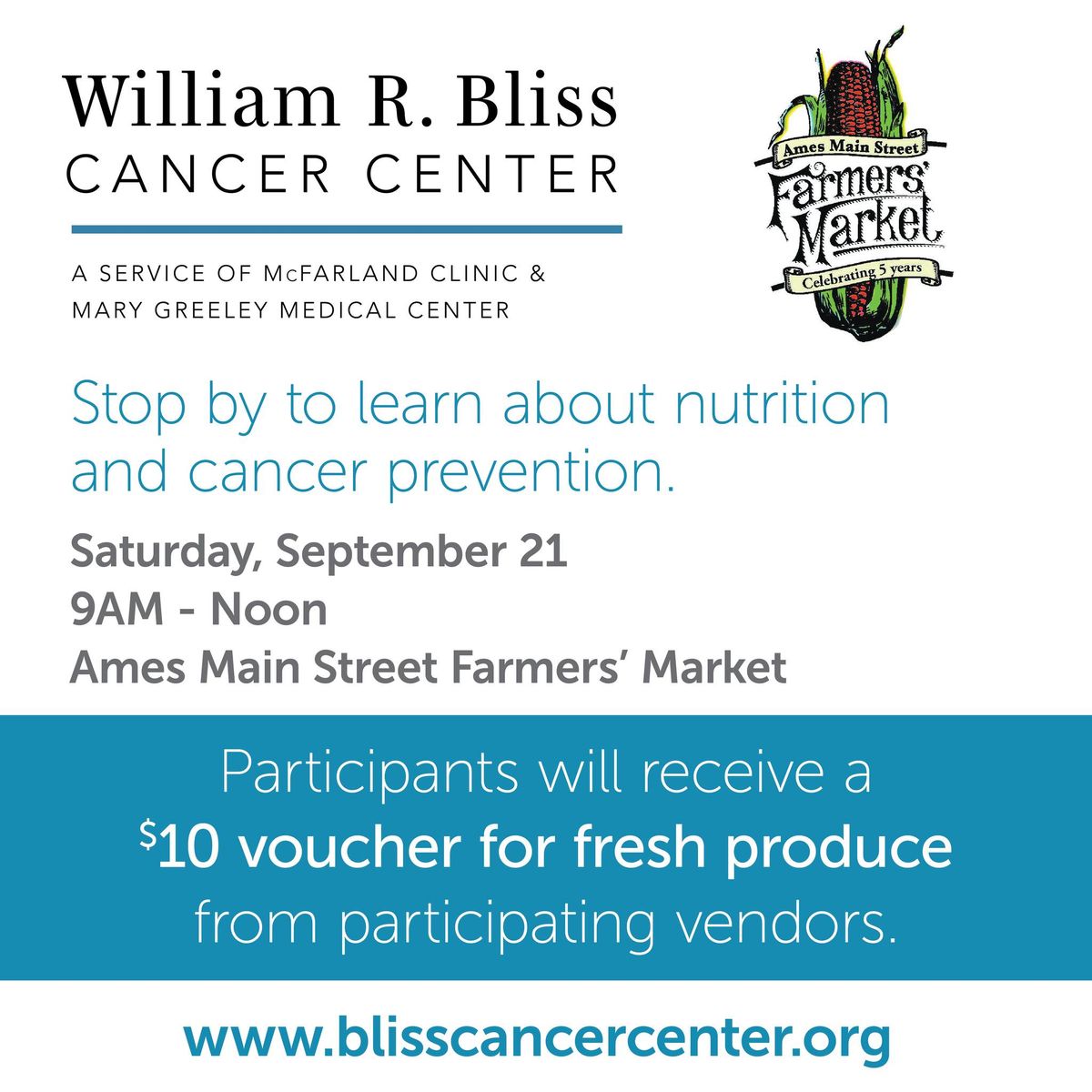 Bliss Cancer Center @ Ames Main Street Farmer's Market